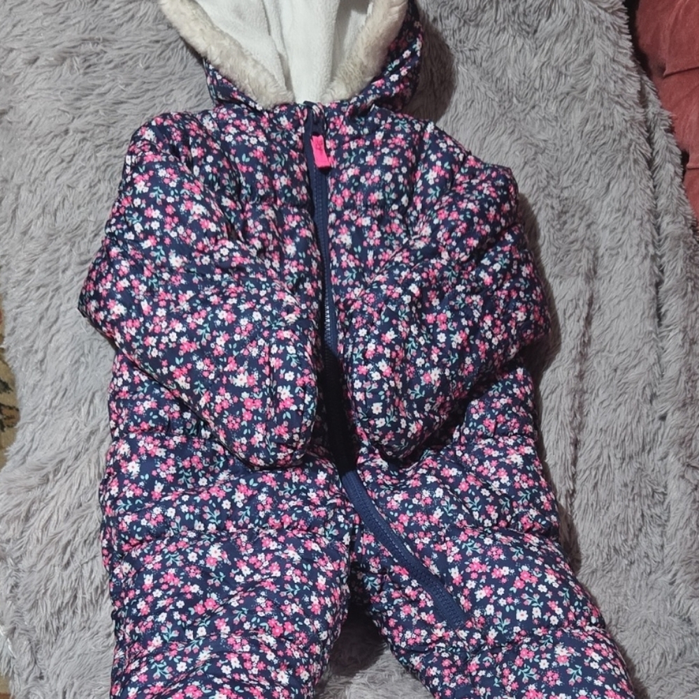 Carter's Cozy White Baby Snowsuit